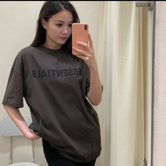 FOGFEAR OF GOD double-line ESSENTIALS short-sleeved T-shirt men and women chest letters high street tide brand couples