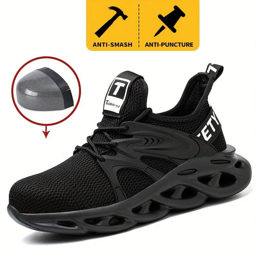Unisex Safety Work Shoes, Anti-Smashing Indestructible Steel Toe Cap Puncture-Proof Sneakers